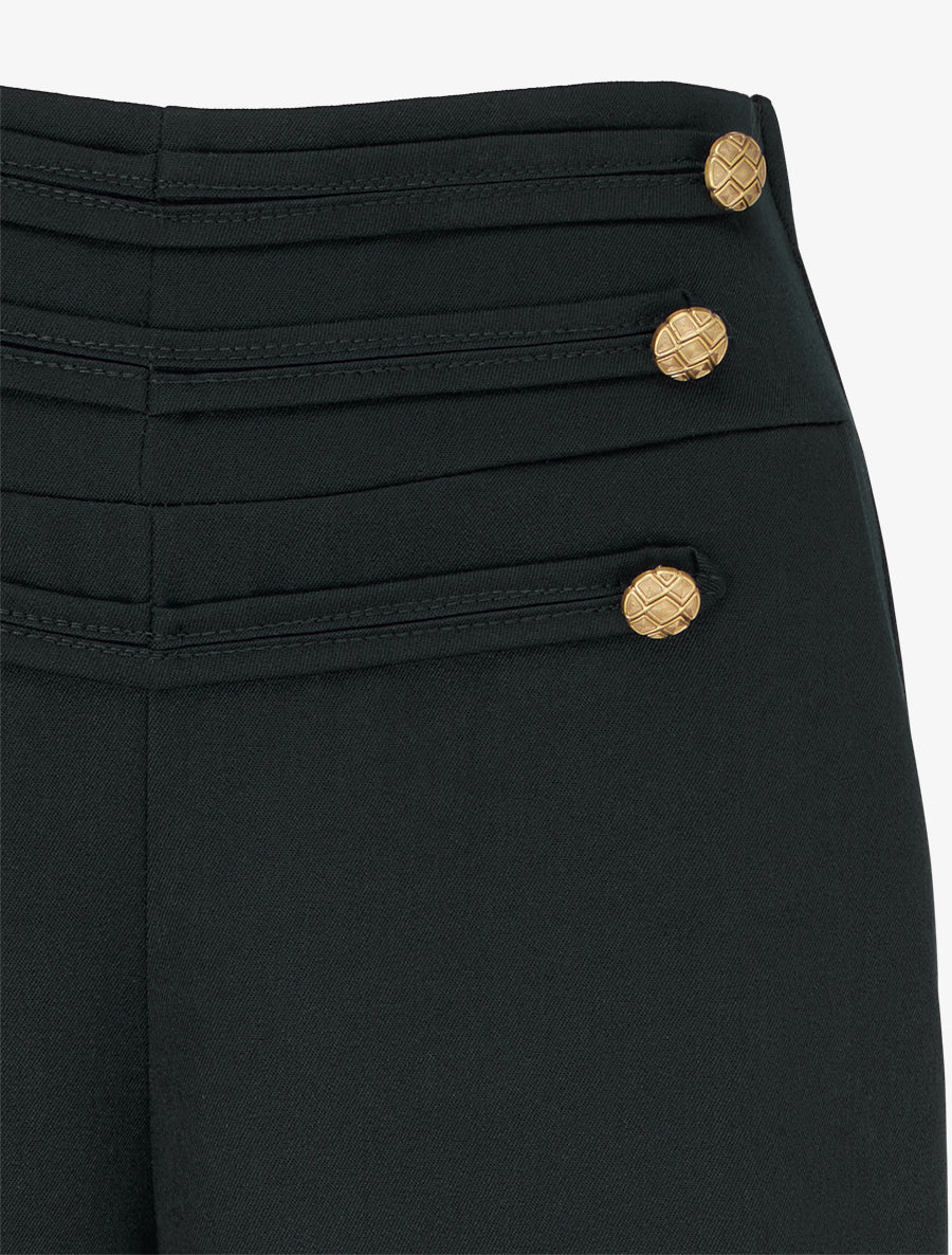 Pantalon à pont à boutons décoratifs - Noir - 3