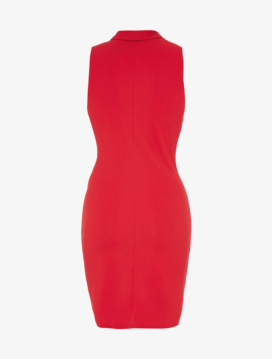 robe unie bas portefeuille - rouge - 2