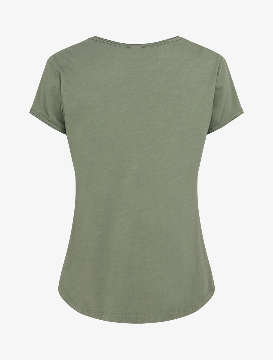 T-shirt droit uni manches courtes - Kaki - 2