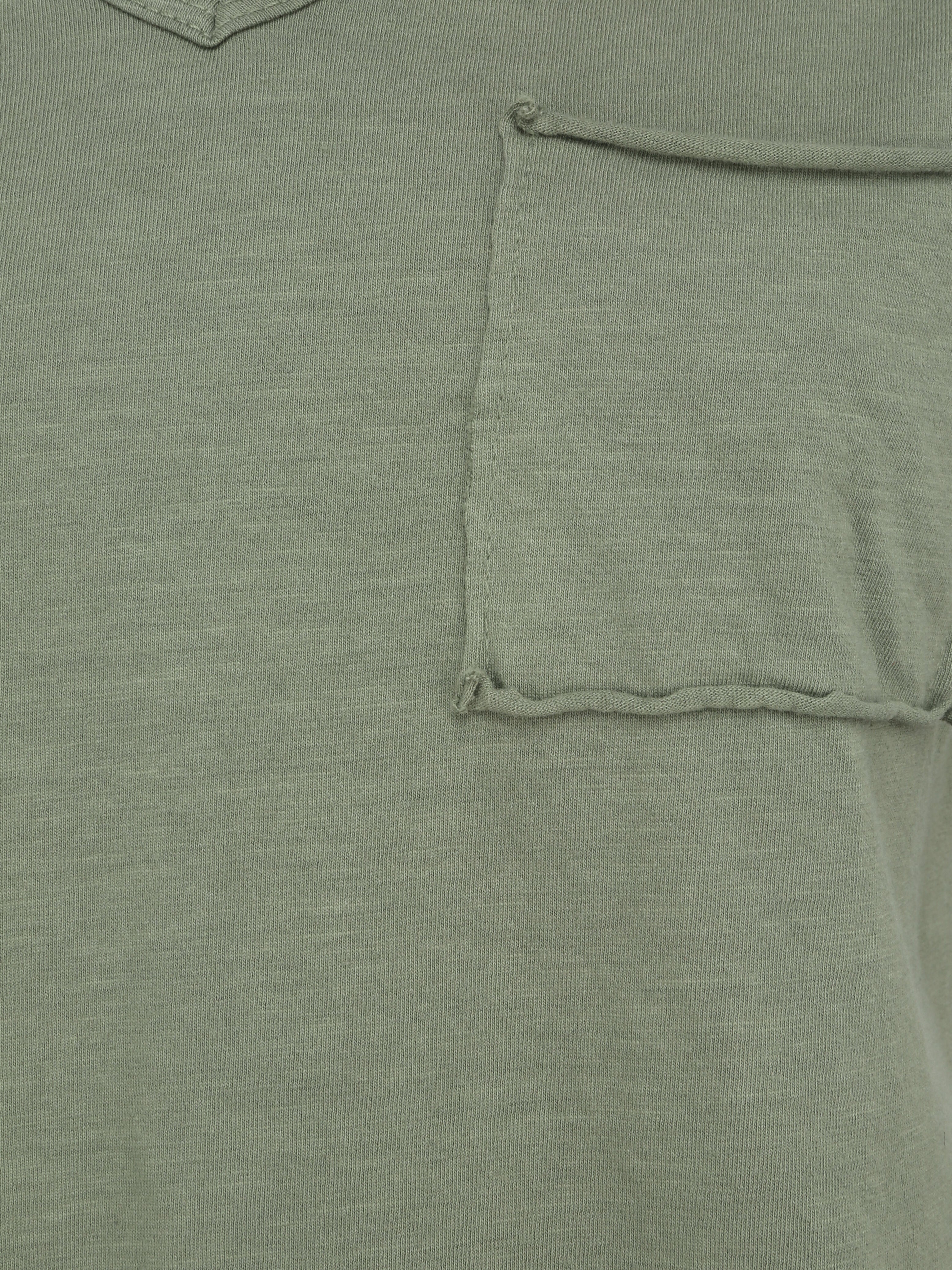 T-shirt droit uni manches courtes - Kaki - 3