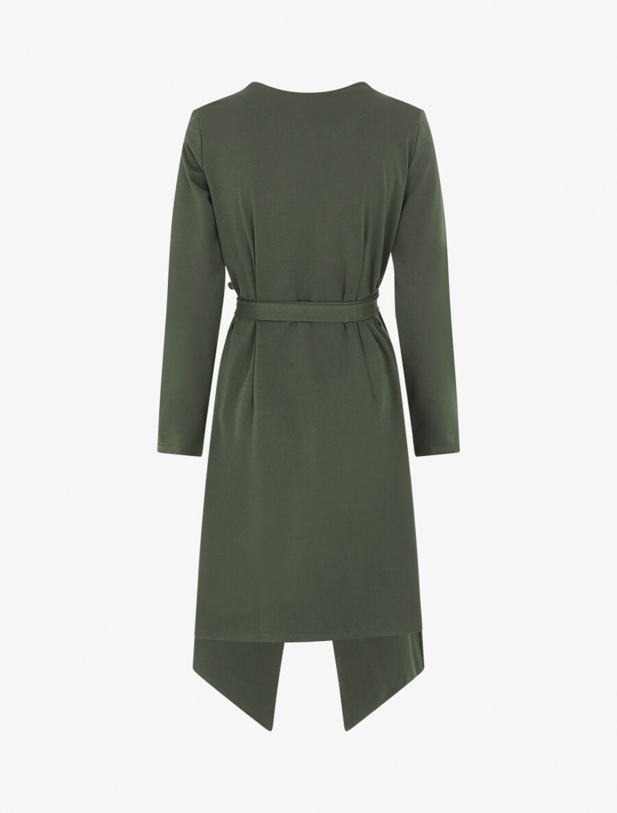 Veste longue ceinturée - Kaki - 2