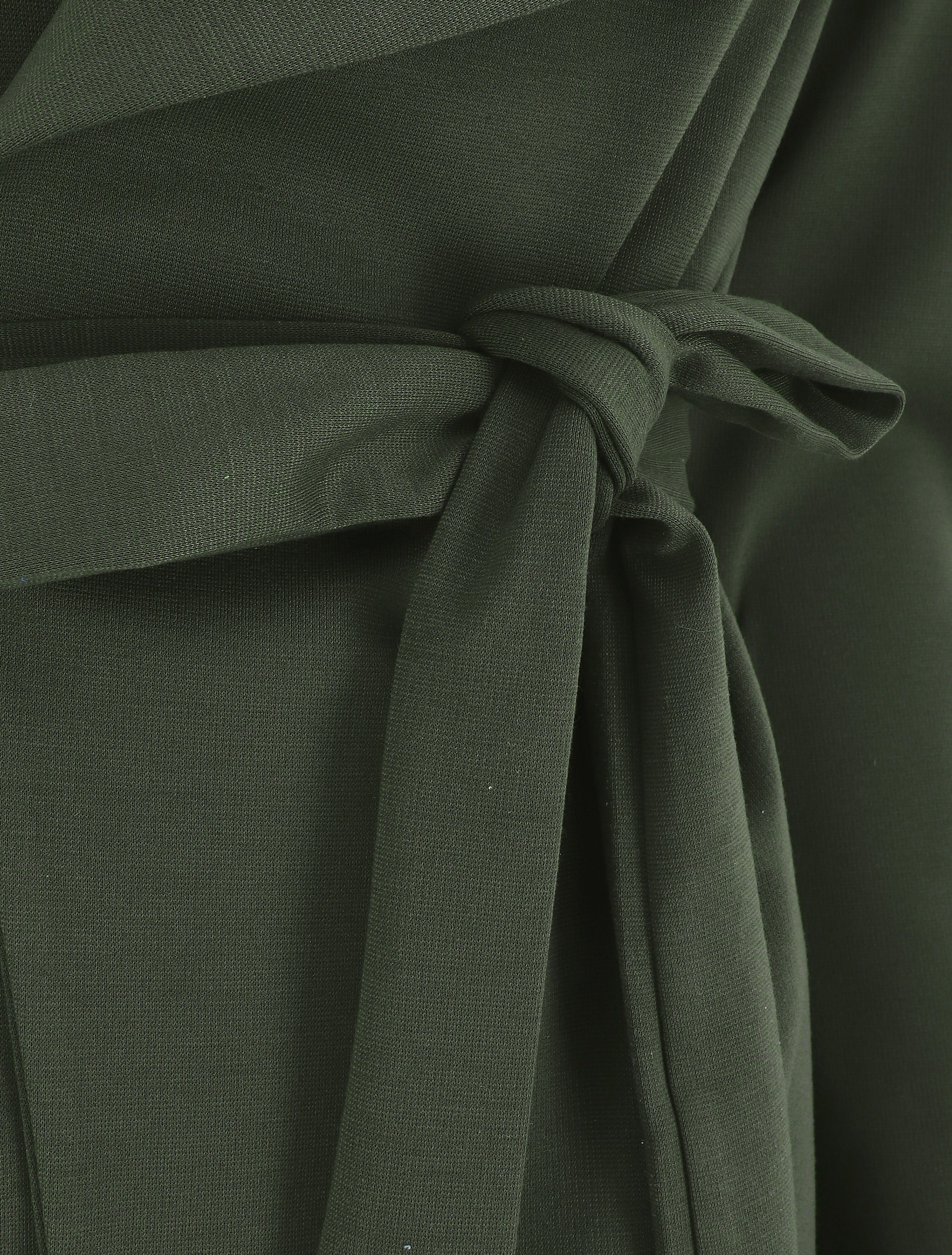 Veste longue ceinturée - Kaki - 3