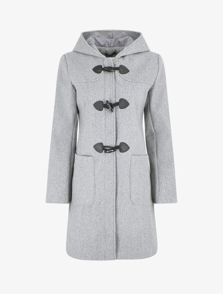 Duffle coat long coupe droite - Gris - 1