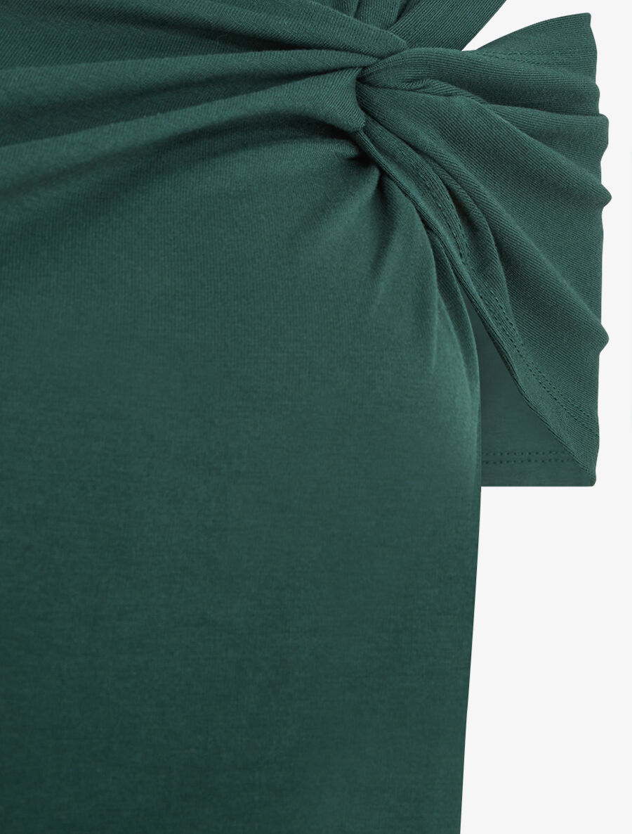 T-shirt à épaule drapée - Vert sapin - 3