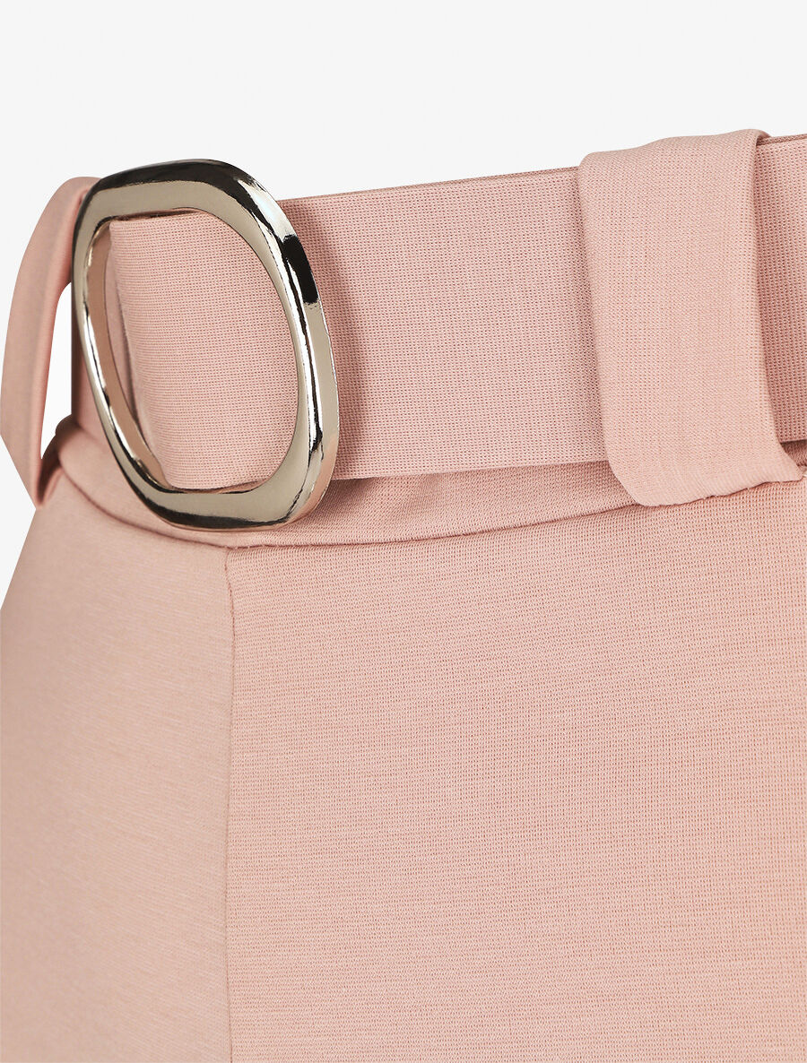 Pantalon droit taille haute uni - Rose pâle - 3