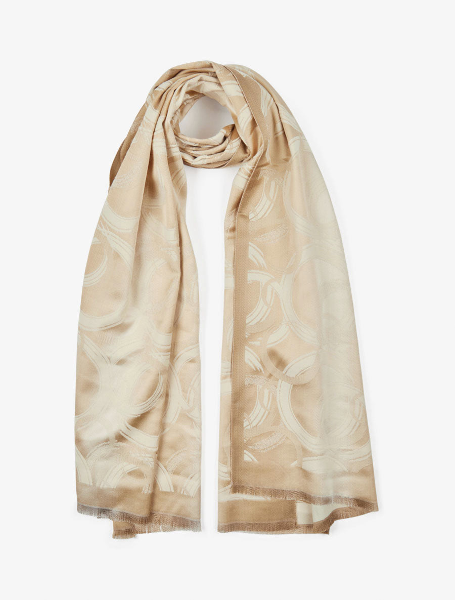 Foulard irisé à imprimé graphique - Beige - 1