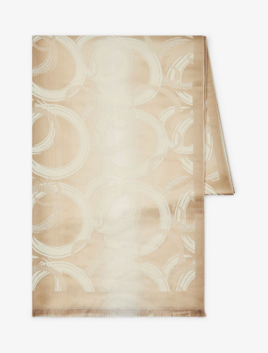 Foulard irisé à imprimé graphique - Beige - 2
