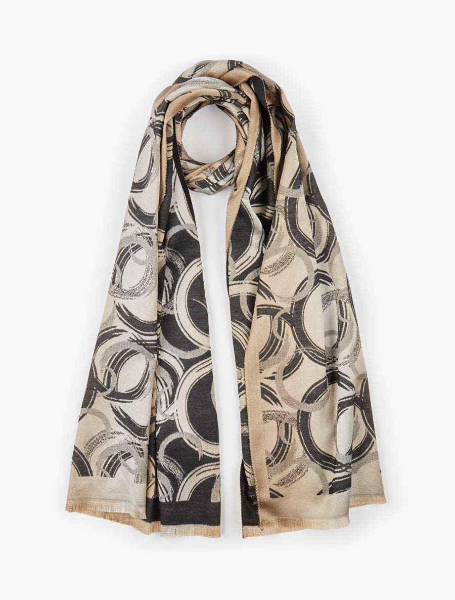 Foulard irisé à imprimé graphique - Noir - 1