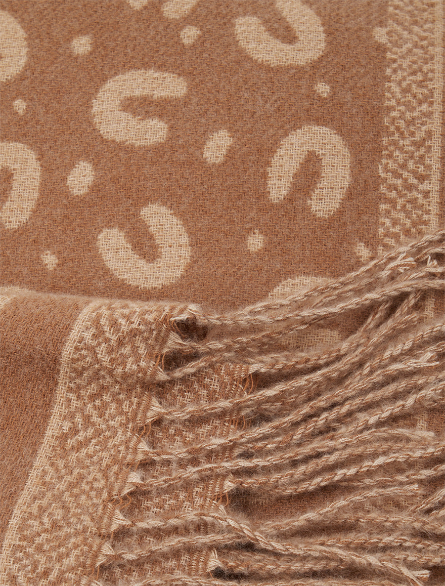 Echarpe à imprimé fer à cheval - Camel - 3