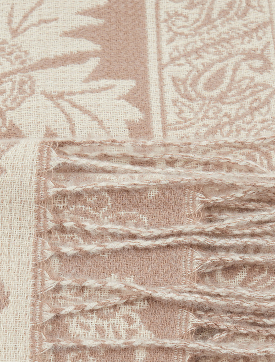 Echarpe imprimé cachemire à frange - Taupe clair - 3