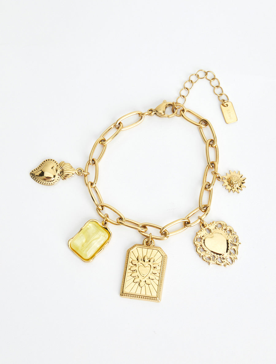 Bracelet chaîne à charms - Jaune - 2