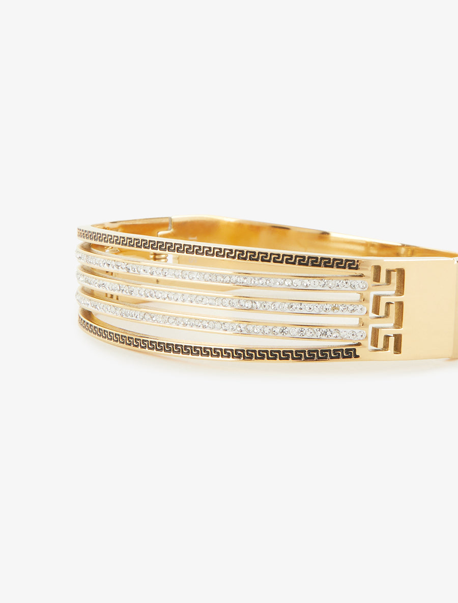 Jonc à strass et gravures - Or - 3