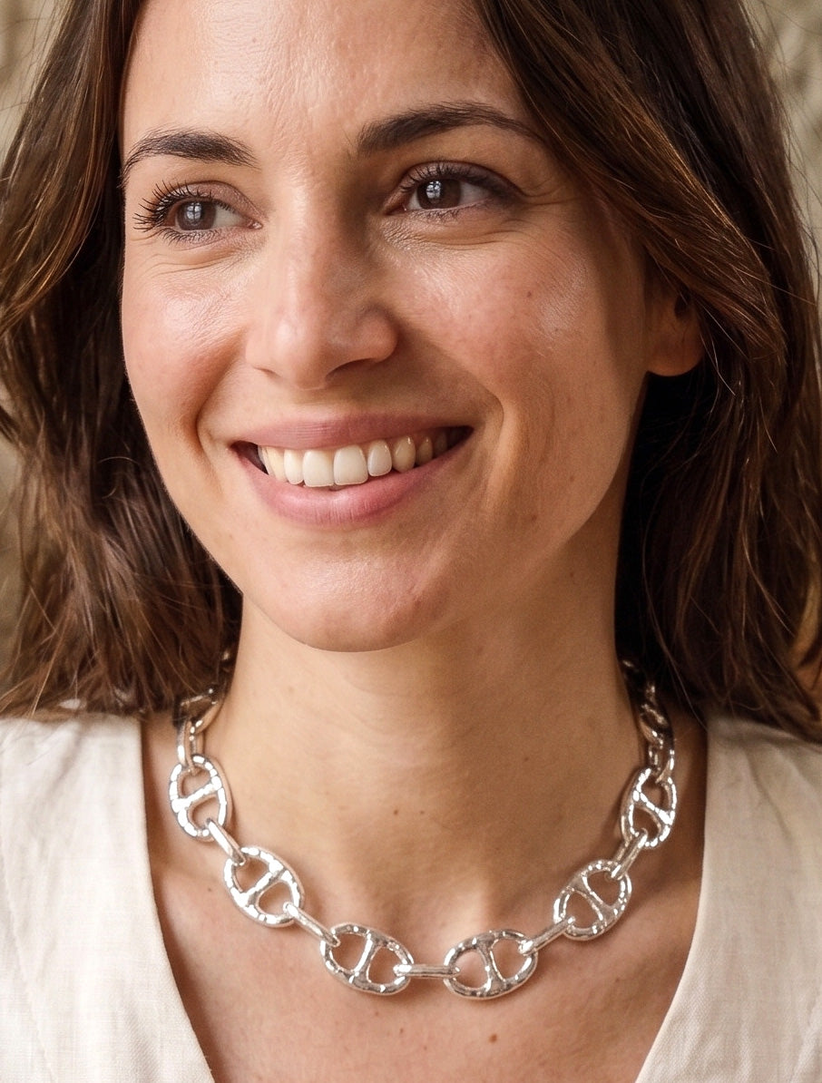 Collier martelé à maillons marins - Argent - 1