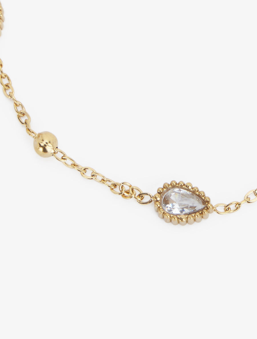 Bracelet gouttes ornées de zircons - Or - 3