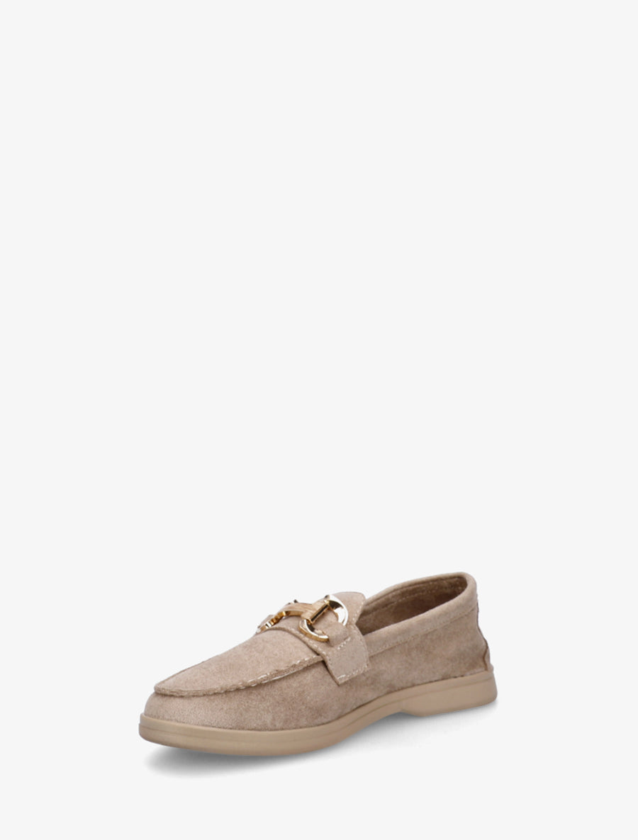 Mocassins unis en suédine - Beige - 3
