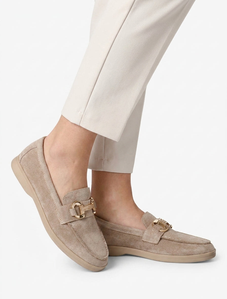 Mocassins unis en suédine - Beige