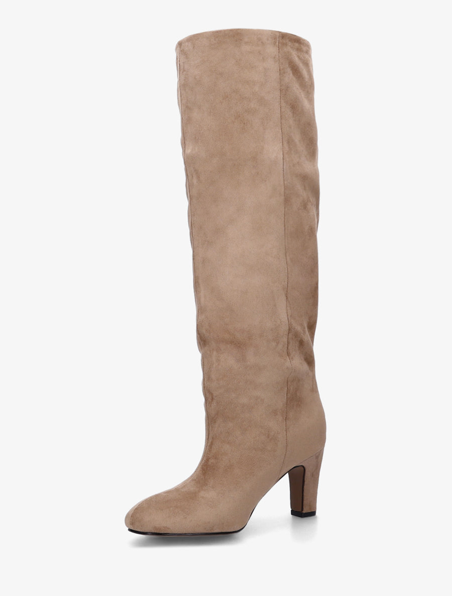 Bottes en suédine à bouts ronds - Taupe - 3