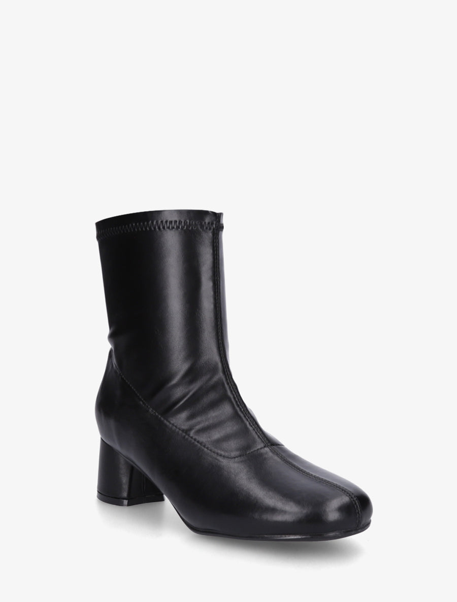 Bottines simili style chaussette - Noir - 2