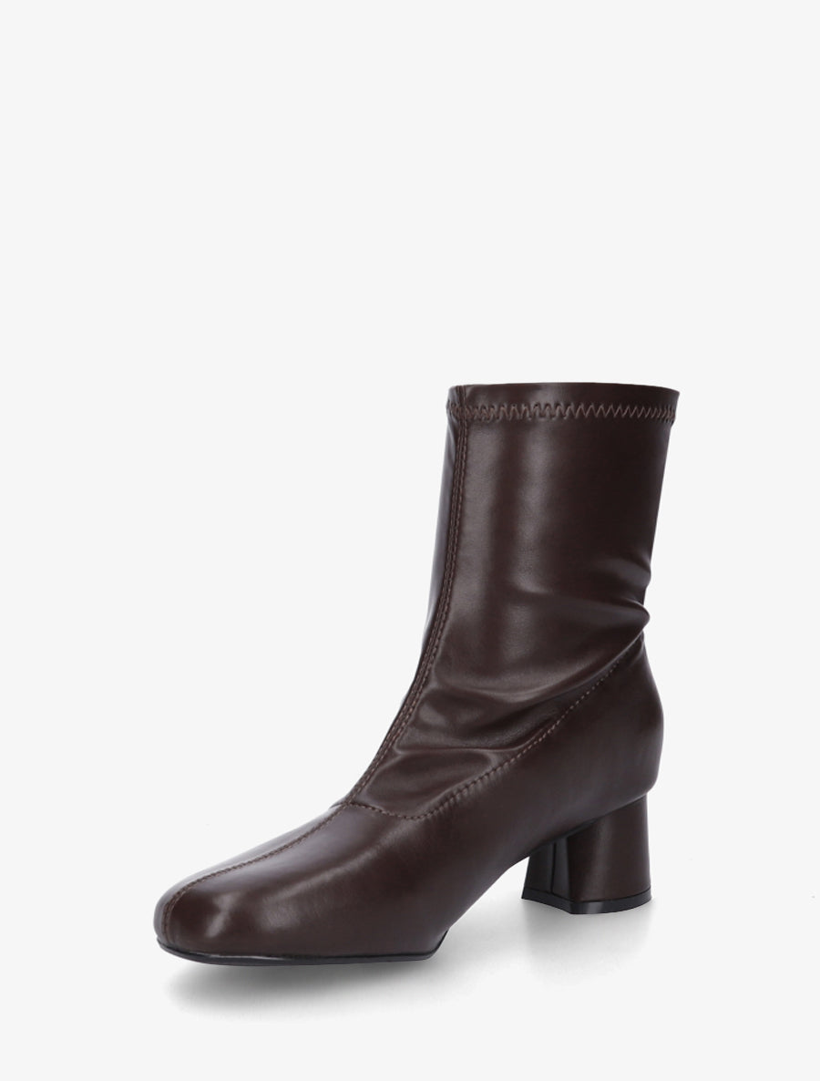 Bottines simili style chaussette - Marron - 3
