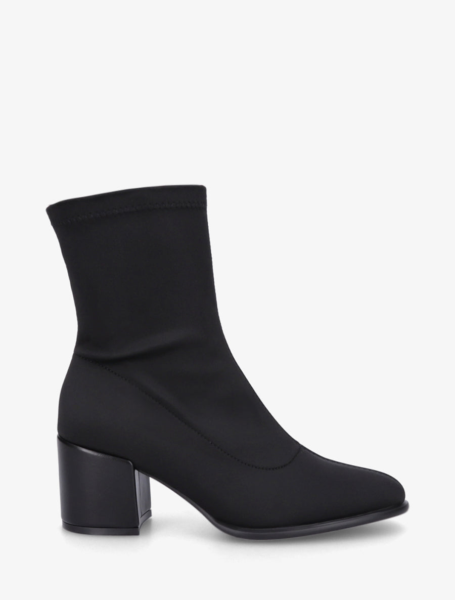Bottines unies style chaussette à fermeture éclair - Noir - 1