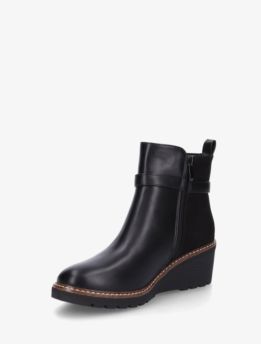 Bottines bi-matière compensées - Noir - 3