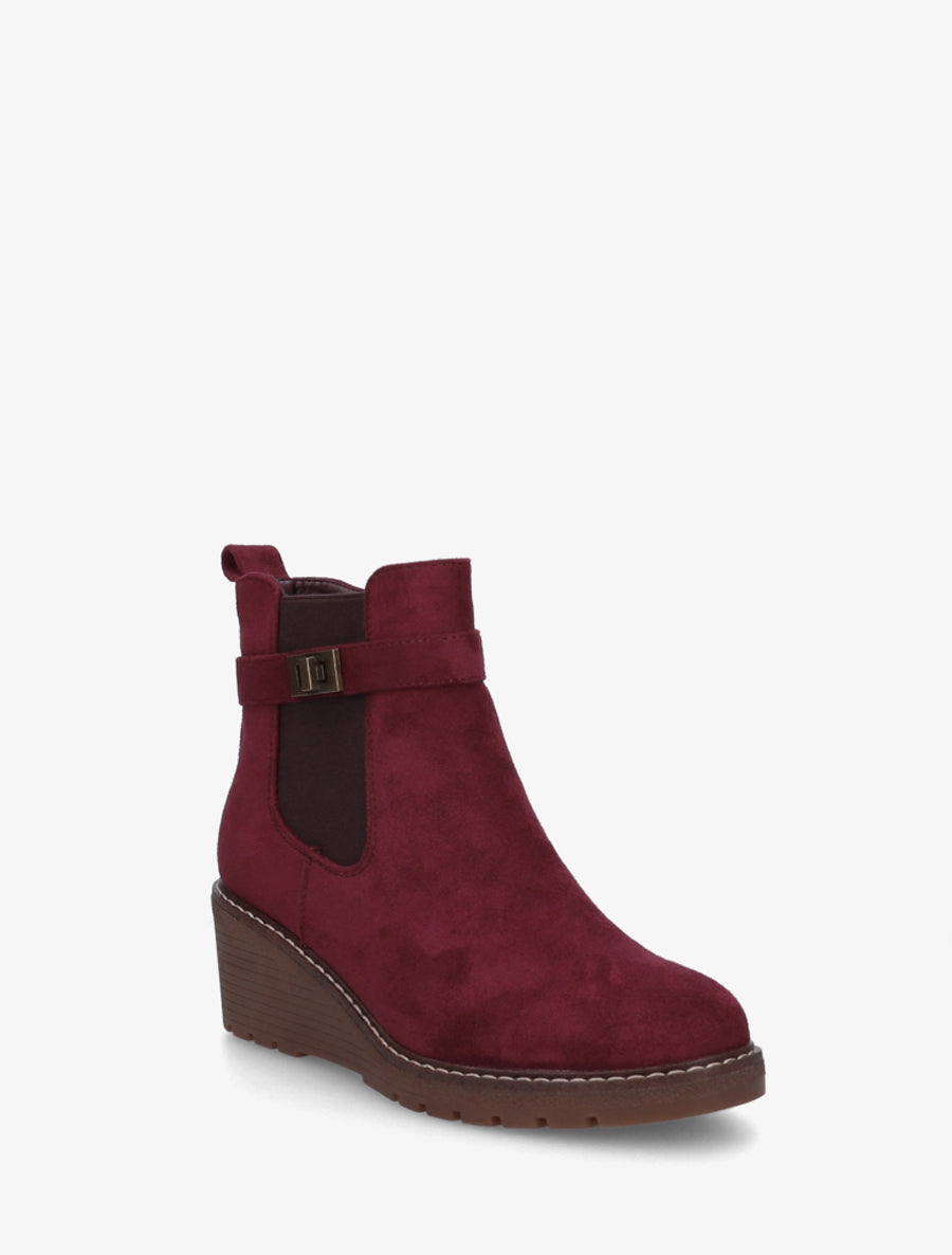 Bottines compensées suédine - Lie de vin - 2