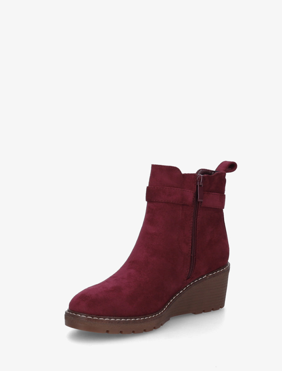 Bottines compensées suédine - Lie de vin - 3