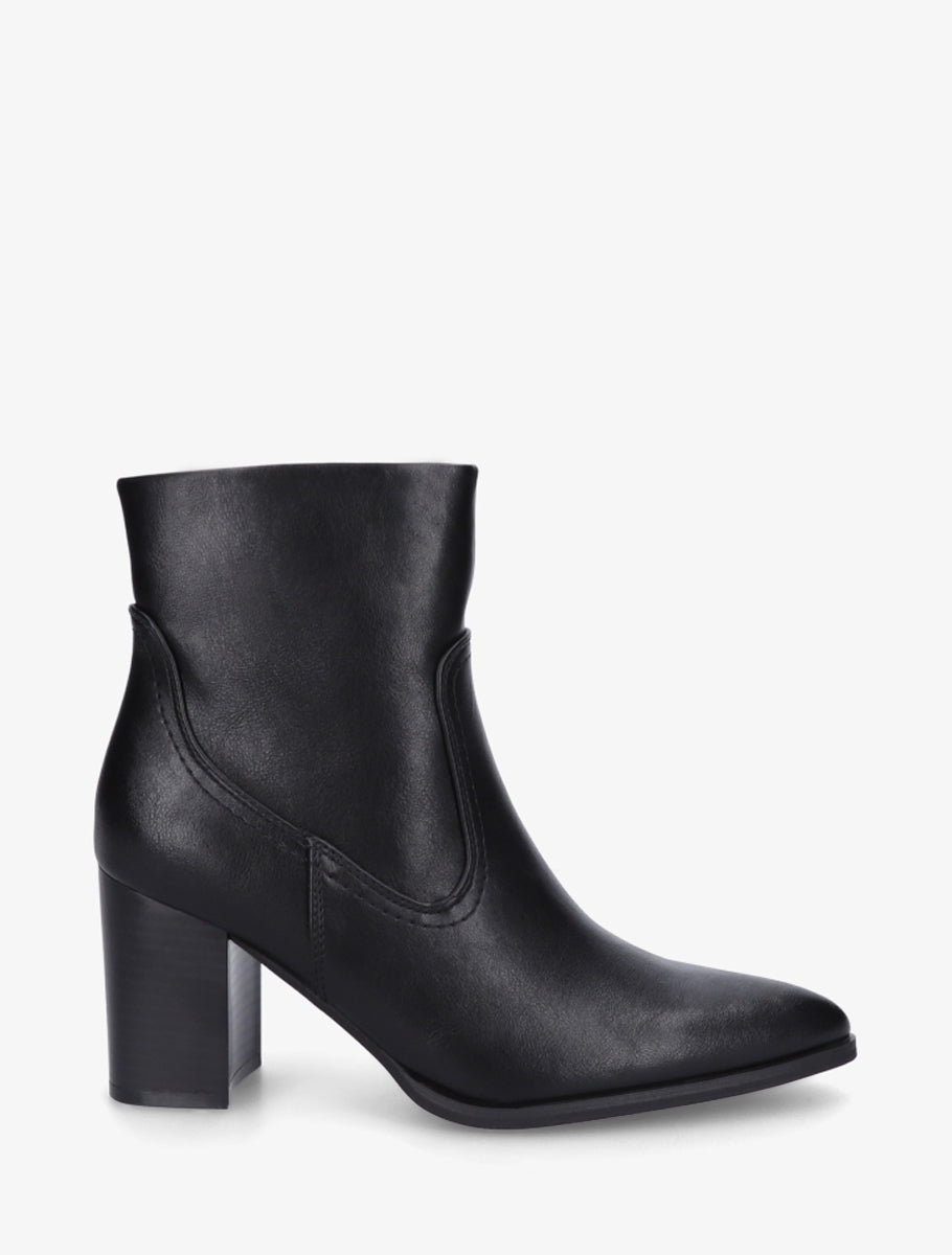 Bottines à talon en simili bouts pointus - Noir - 1