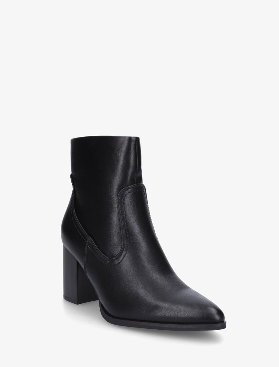 Bottines à talon en simili bouts pointus - Noir - 2