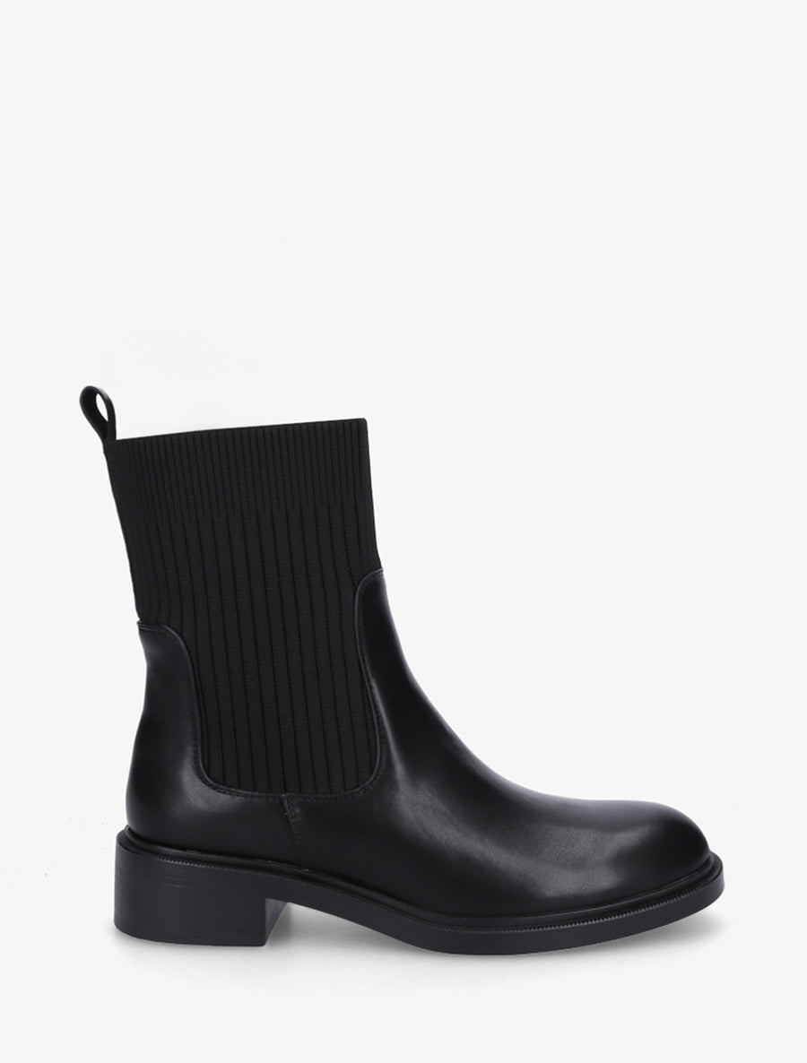 Bottines style chaussettes - Noir - 1