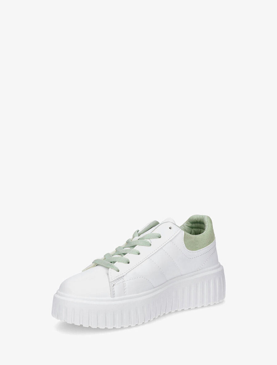 Sneakers à plateforme striée - Vert d&