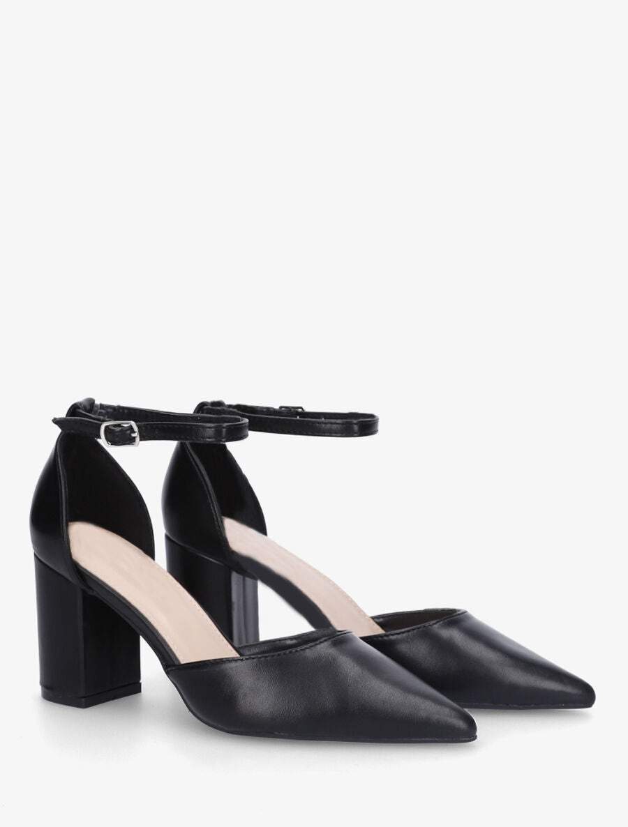 Escarpins à talon bloc et bouts pointus - Noir - 4