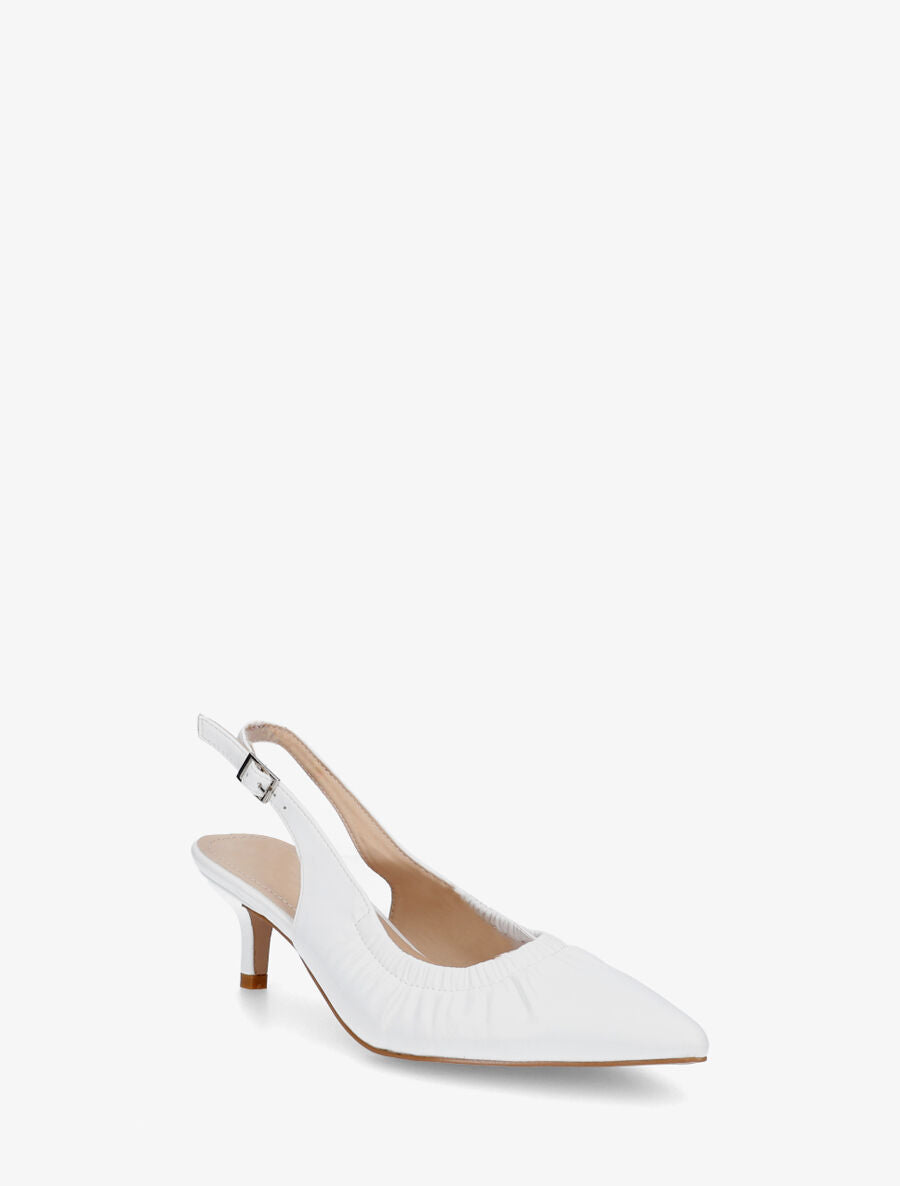 Escarpins froncés bouts pointus - Blanc - 2