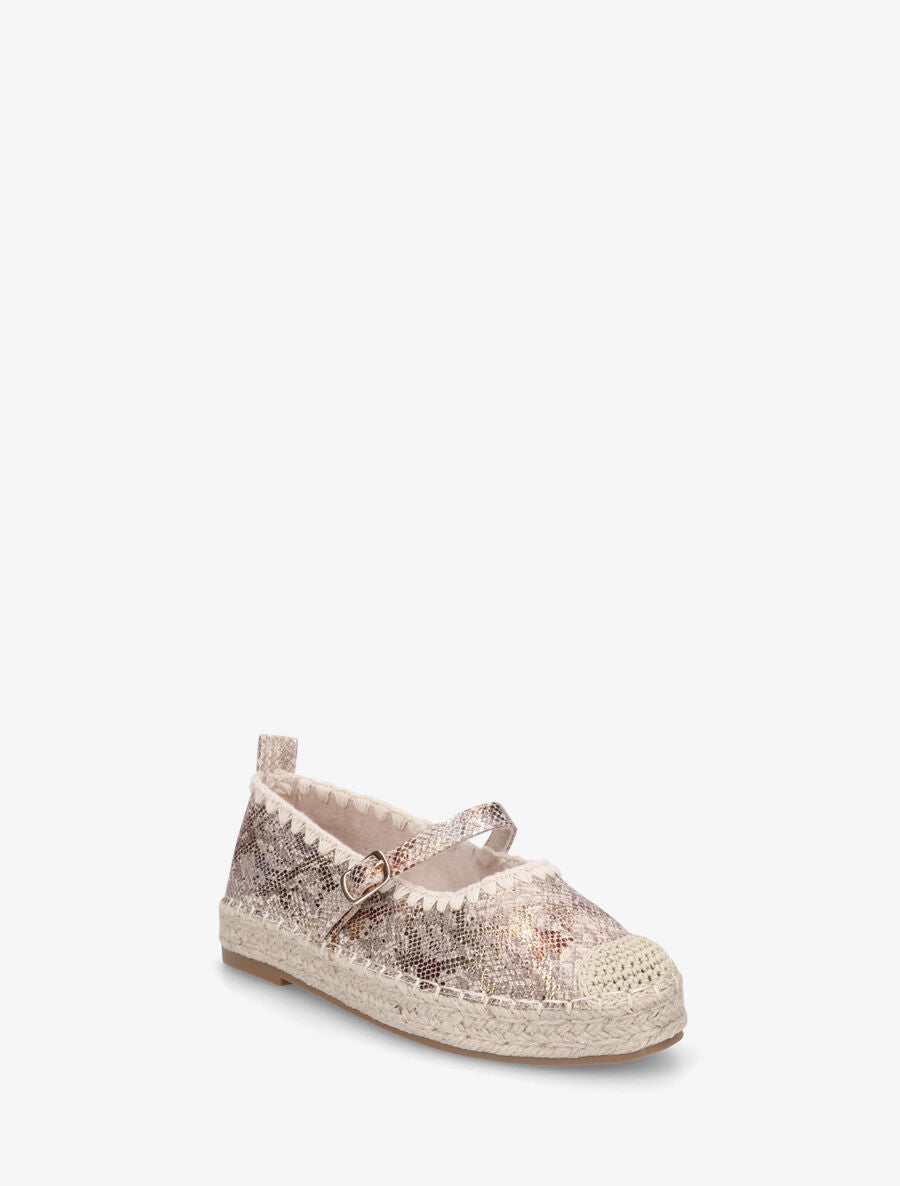Ballerines imprimé python style espadrilles - Beige - 2