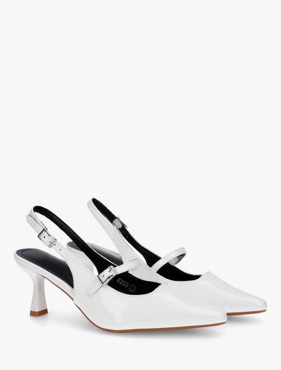Escarpins vernis à bouts pointus - Blanc - 4