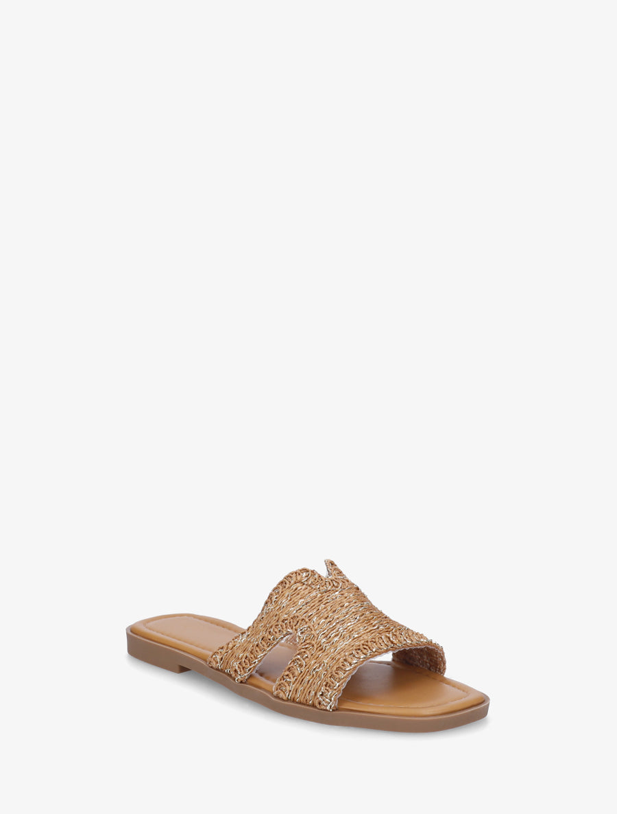 Claquettes à ganse irisée - Taupe - 2