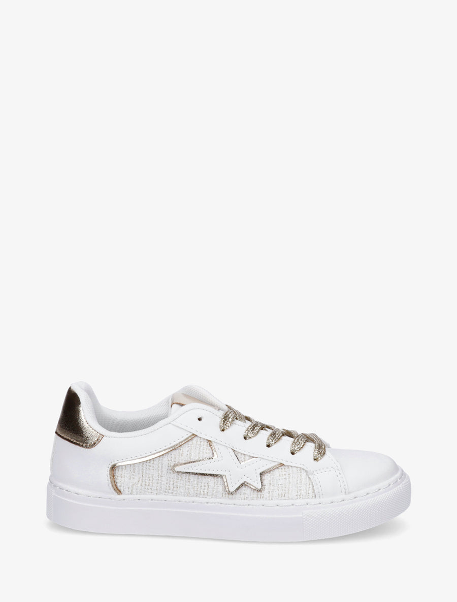 Baskets bimatière à empiècement étoile - Blanc - 1