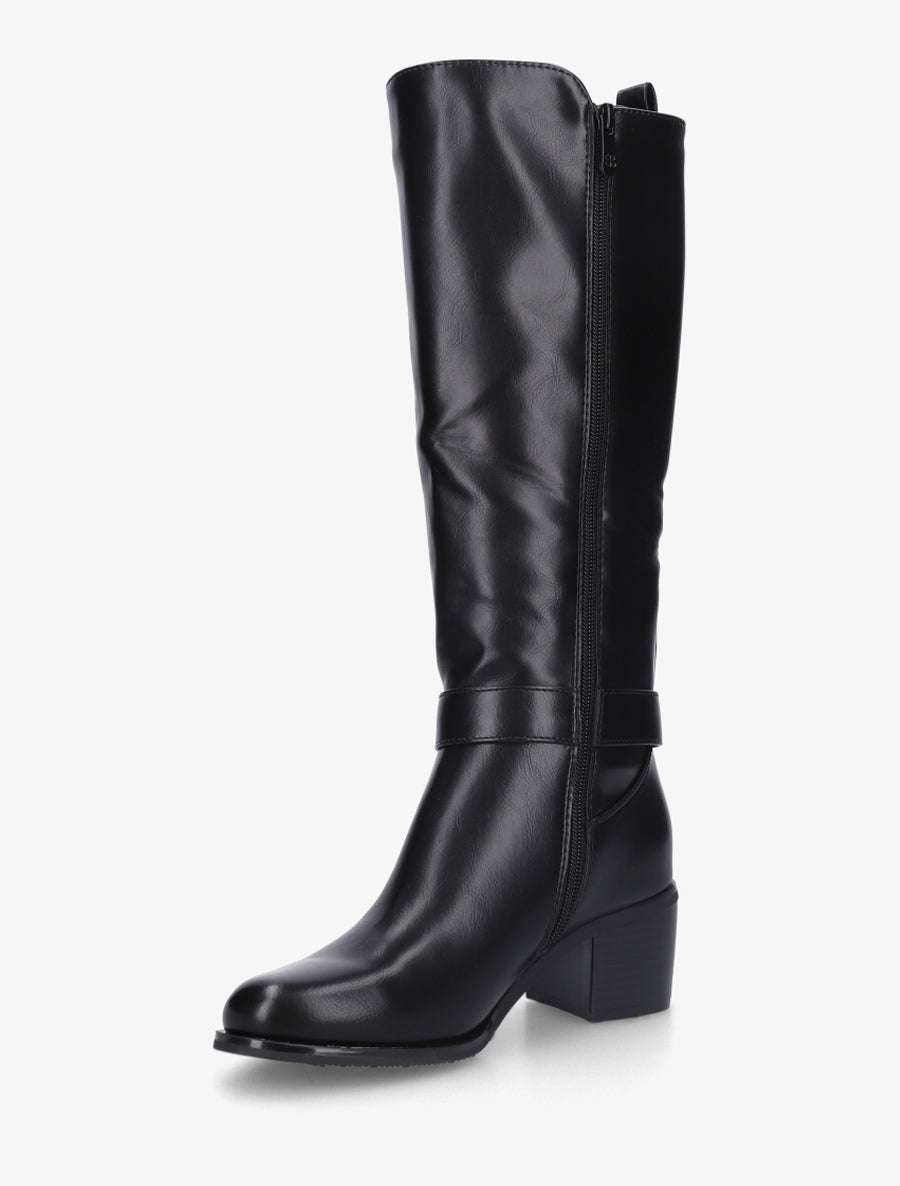 Bottes cavalière élastiquées à boucle - Noir - 3