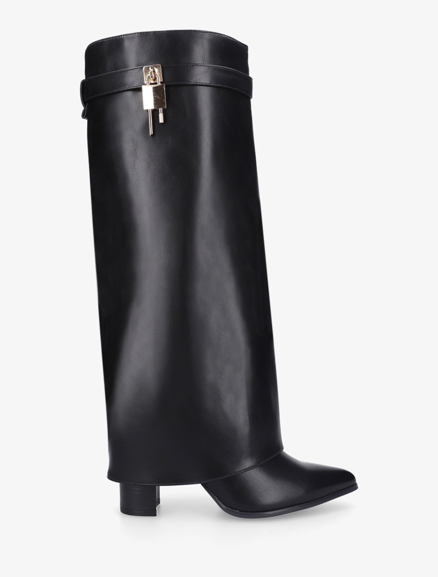 Bottes à revers et bout pointu - Noir - 1
