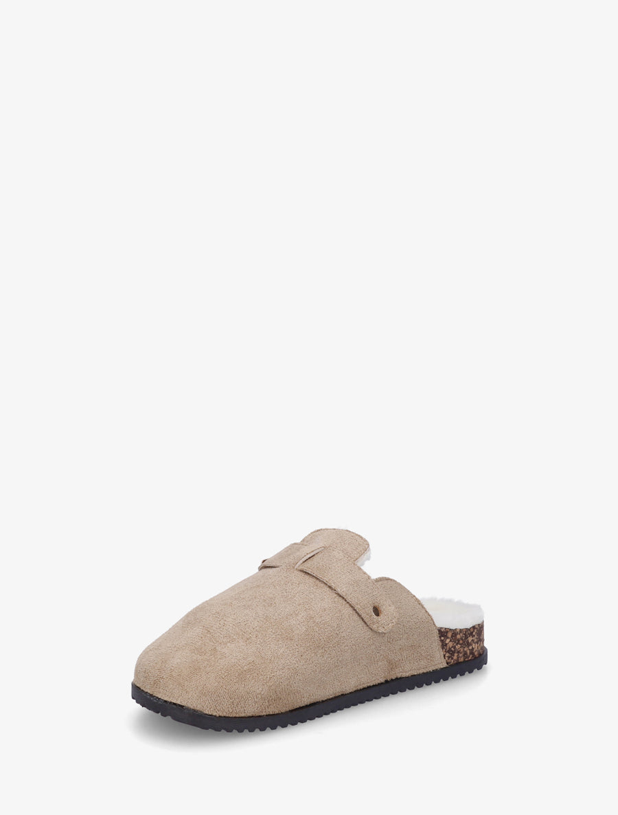 Mules fourrées en suédine - Taupe - 3