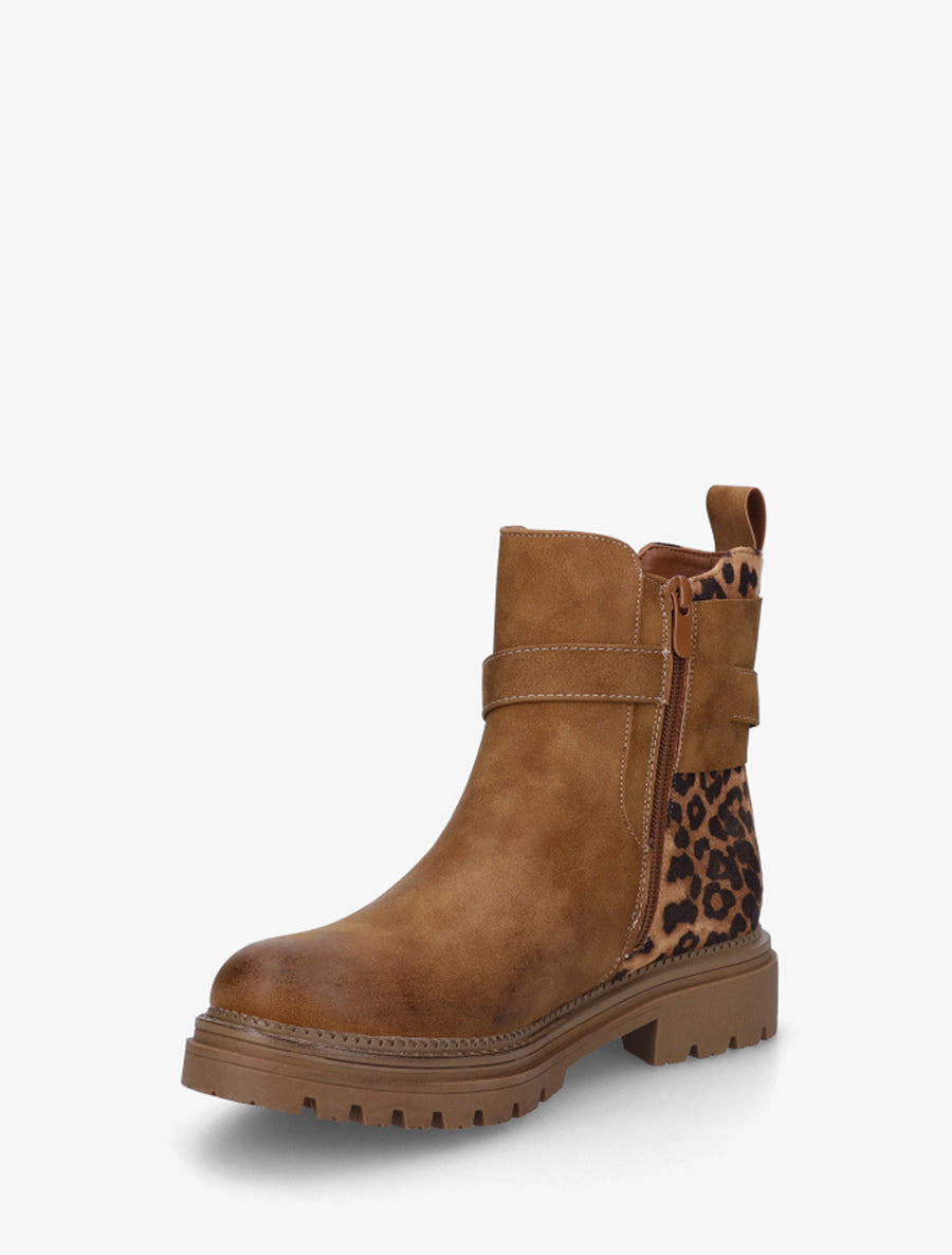 Bottines élastiquées à sangle - Camel - 3