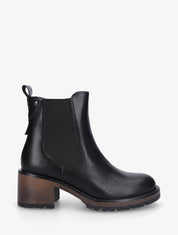 Bottines élastiquées à talon - Noir - 1