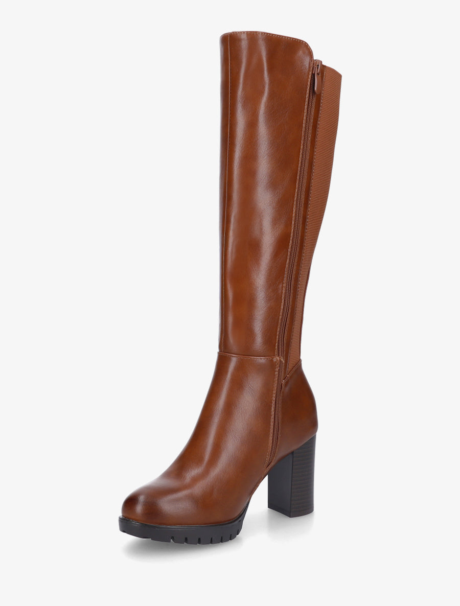 Bottes élastiquéees à semelle crantée - Camel - 3