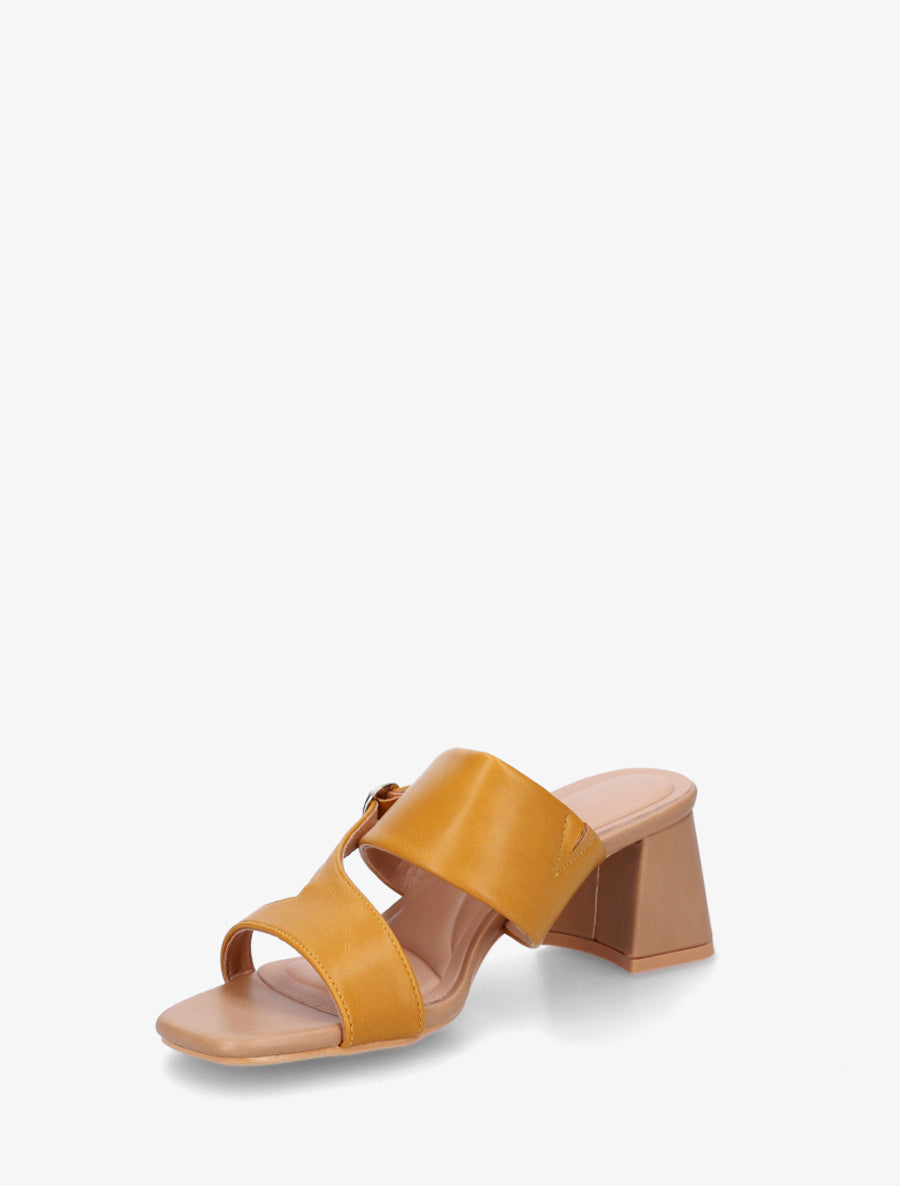 Sandales unies à bride asymétrique - Beige - 3