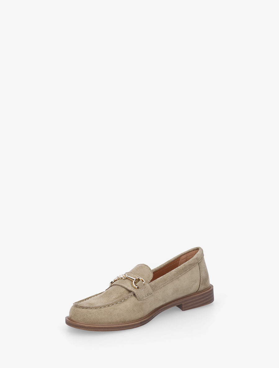 Mocassins en suédine à boucle métallique - Kaki - 3