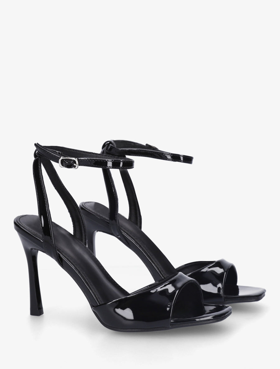 Sandales vernies à talon aiguille - Noir - 4