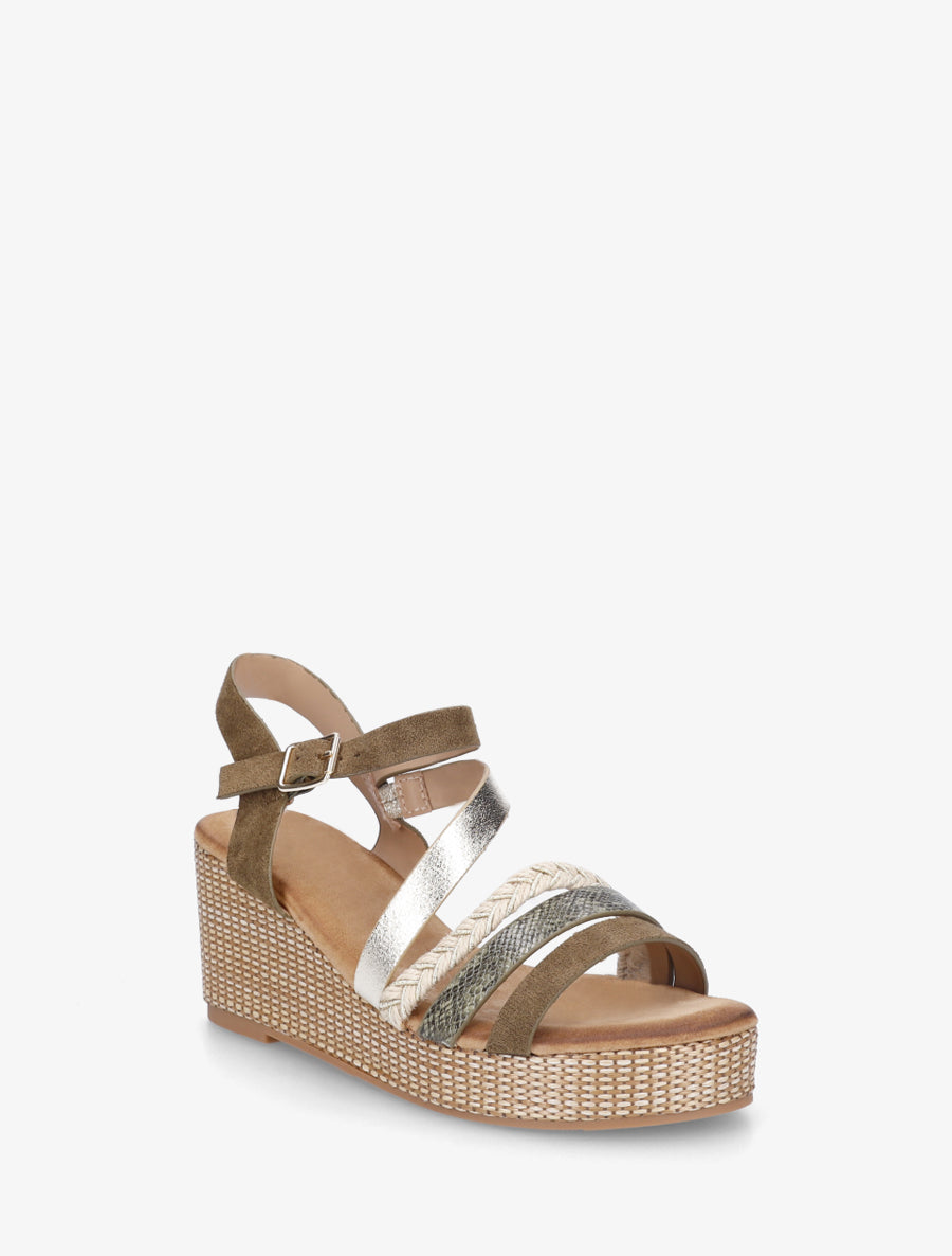 Sandales multibride fantaisie - Kaki - 2