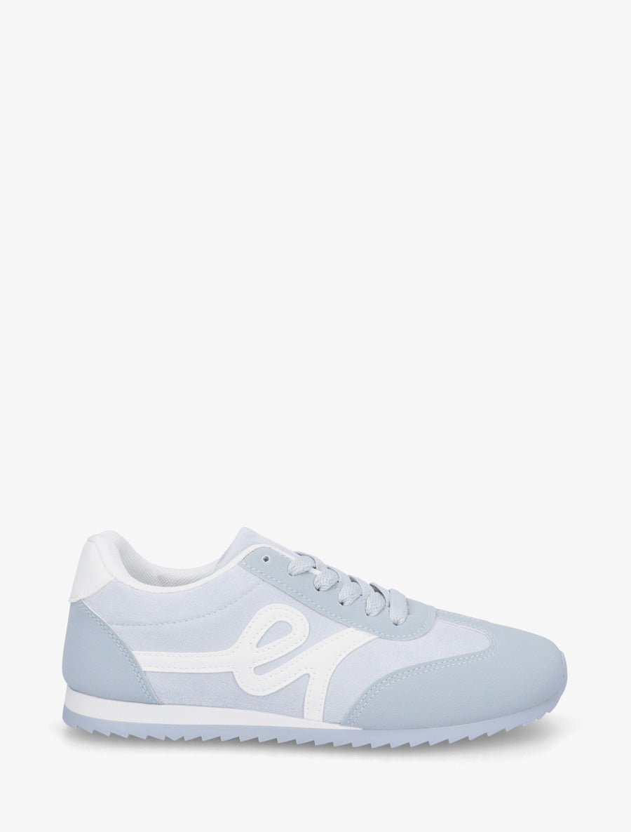 Sneakers en suédine à empiècement effet nubuck - Bleu ciel - 1