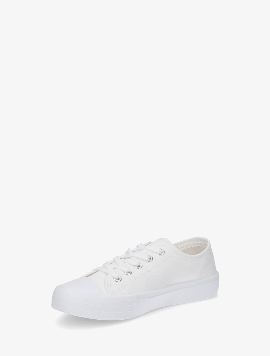 Tennis unis en toile - Blanc - 3