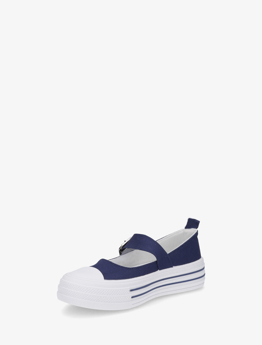 Ballerines style baskets à scratch - Marine - 3